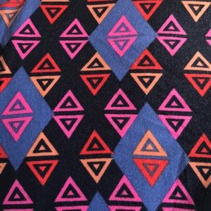 LuLaRoe TC Leggings: Black with pink orange grey